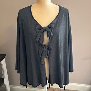 EUC NYAH Gray Tie Front Cardigan (size XL)